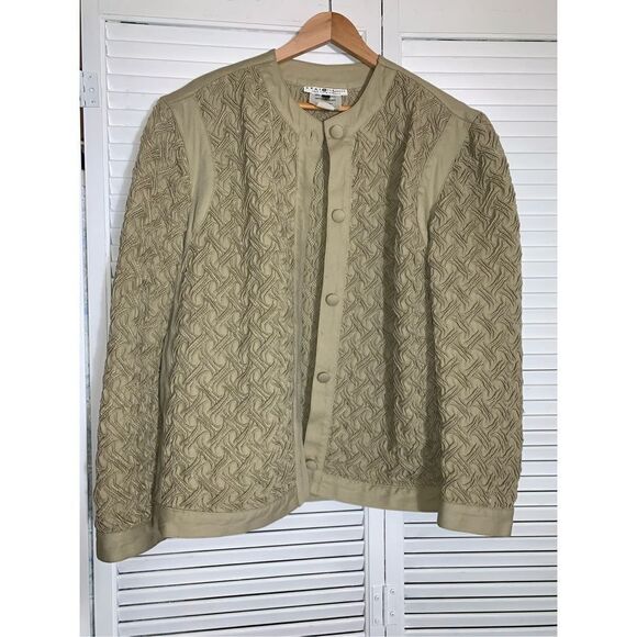 Vintage Saks Fifth Avenue Textured Quilted Button Down Jacket - Picture 11 of 16